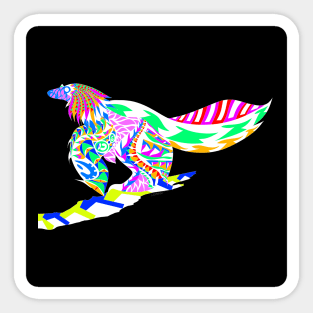 dino bird in mayan wings ecopop Sticker